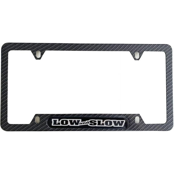 Carbon Fiber License Plate Frame Cover Holder Low and Slow JDM Truck Car Accessories Stainless Steel 1PC