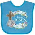 thumbnail image 3 of Inktastic Easter He Has Risen with Cross and Flowers Boys or Girls Baby Bib, 3 of 4