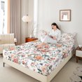 thumbnail image 4 of Homewish Rose Flower Floral Queen Sheet Sets for Adult, Plant Botanical Flat Sheet, Vintage Western Fashion Queen Fitted Sheet, Luxury Bedroom Decor, 4 Pieces, 4 of 7
