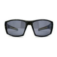 thumbnail image 2 of Mens Xloop Thick Temple Sport Biker Wrap Sunglasses Black Yellow Black, 2 of 4