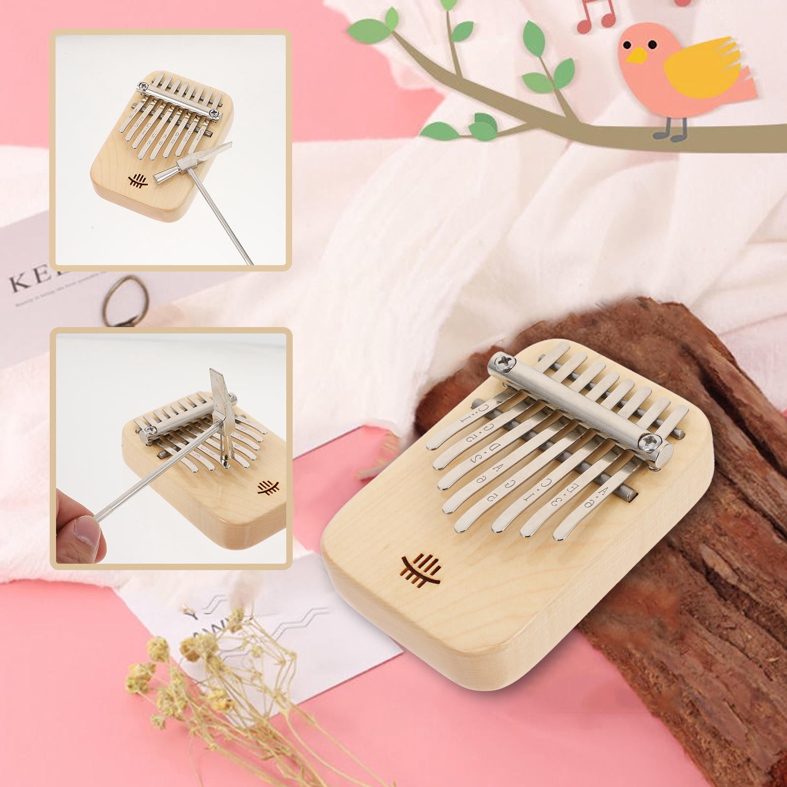 PENIKOKO Mini Kalimba Thumb Piano 17 Keys Portable Assorted Colors for Beginners Stainless Steel