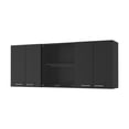 thumbnail image 6 of Miekor Furniture Shelton 59-inch Two Center Glass Doors Wall Cabinet Black Wengue B5A5648, 6 of 7