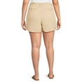 thumbnail image 3 of Dollhouse Women's Plus Size Cuffed Linen Shorts with Rope Belt, 3 of 5