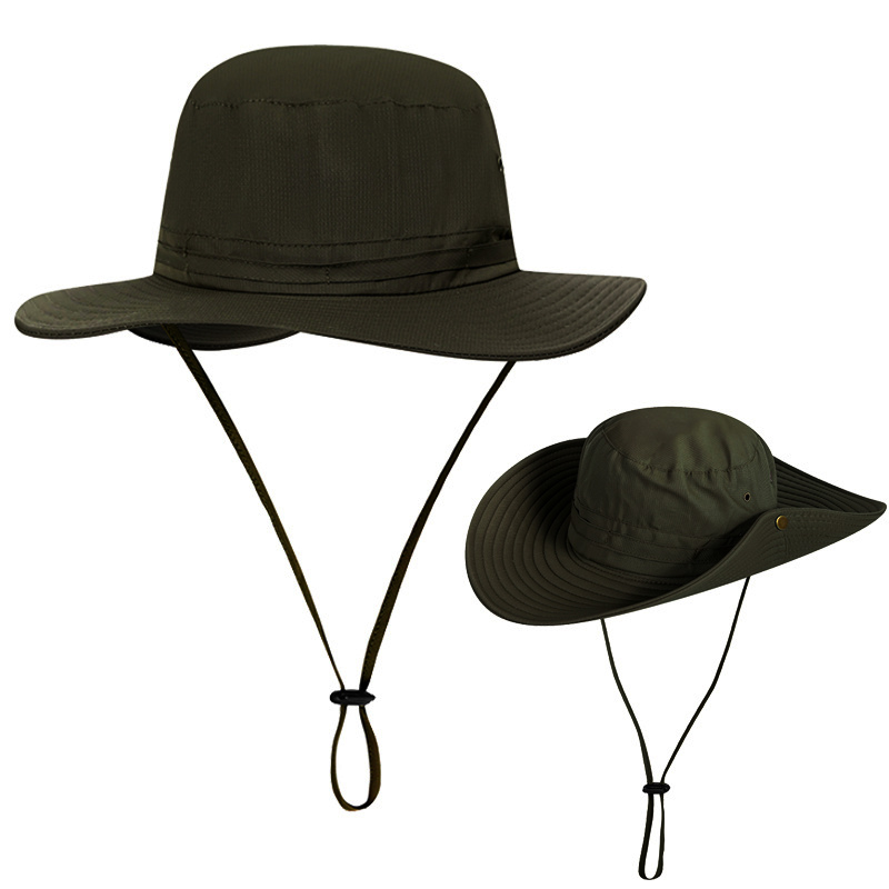 TELOLY Wide Brim Sun Hat for Men Outdoor Sun Protection Boonie Summer Hat for Safari Hiking Fishing Cycling - image 2 of 3
