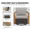 thumbnail image 6 of PARKWELL 4-Piece Outdoor Swivel Gliders Rocker with Soft Cushions,Ottoman Seat Foot Rest,All-Weather Wicker Patio Conversation Seating Furniture Set for Deck or Garden,Gray, 6 of 10