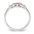 thumbnail image 2 of Sterling Silver Rhod-pltd Polished Pink Tourmaline/ White Topaz Ring QR7065OCT, 2 of 6
