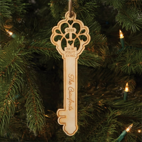 Our First Home Personalized Wood Christmas Ornament