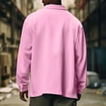 thumbnail image 4 of LISTHA Men's Casual Flap Pocket Button Front Long Sleeve Jackets Pink 2XL, 4 of 5
