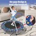 thumbnail image 2 of 36" Mini Trampoline for Kids with Handle, Toddler Trampoline, Exercise Rebounder with Foam Handle, Indoor Trampoline, Kids Mini Trampoline, Small Rebounder Trampoline for Indoor and Outdoor Use, 2 of 9
