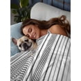 thumbnail image 3 of Black White Striped Queen Size Flat Sheet, Wrinkleproof & Fadeproof Cooling Flat Bed Sheet Only, Modern Farmhouse Geometric Breathable Soft Bedding Top Sheets 90 x 102 Inches, 3 of 8
