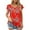 Red, variant on Nmnitkp Spring Tops for Women Casual T Shirts for Summer 2025 Short Sleeve Crewneck Tunic Shirts Floral Print Tops Pleated Dressy Blouse