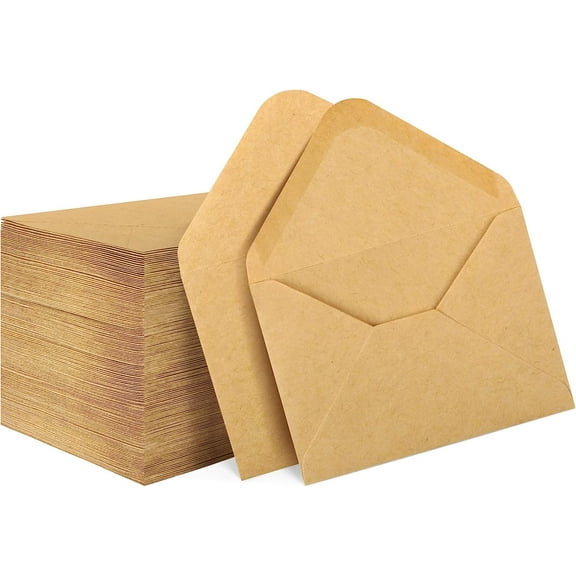 150 Pack Gift Card Envelopes, 4" x 2.75" Mini Envelopes, Brown Kraft Business Card Envelopes, Small Envelopes for Holidays, Weddings, Baby Showers, Birthdays Banquets