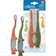 thumbnail image 1 of fafa-Toddler Toothbrush, Dinosaur, Green and Orange, 2-Pack, 1 of 4