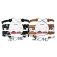 thumbnail image 1 of Vienna Austria Flat Landmark Pattern Bracelet Hand Strap Leather Rope Wristband Double Set, 1 of 3
