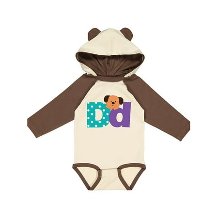 

Inktastic Alphabet Letter D Cute Dog Gift Baby Boy or Baby Girl Long Sleeve Bodysuit