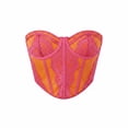 thumbnail image 6 of Strapless Corset Tops for Women Contrast Lace Embroidery Bustier Crop Top Boned V-Hem Fairy Butterfly Retro Star Halloween Costume Cosplay Festival Party Wear, 6 of 6