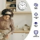 thumbnail image 3 of Reloj de pared HITO Silent con tapa de cristal de 10 pulgadas y aluminio plateado, 3 of 8