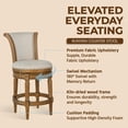 thumbnail image 5 of ROME + OAK Runyan Swivel Counter Stool - Weathered Oak, Sand Fabric - 26 in, 5 of 13