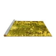 thumbnail image 2 of Ahgly Company Machine Washable Indoor Round Abstract Yellow Modern Area Rugs, 5' Round, 2 of 4