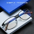 thumbnail image 2 of Fashion Anti-blue Light Glasses Computer Eye-protection Glasses Metal Square Frame Plain Glass Spectacles for Men, 2 of 8