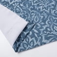 thumbnail image 4 of DriftAway Frances Linen Blend Blackout Valance for Kitchen 18 Inch Length Damask Printed Lined Rod Pocket Room Darkening Thermal Insulated Window Curtain Valance for Living Room 50x18 Inch Blue, 4 of 7