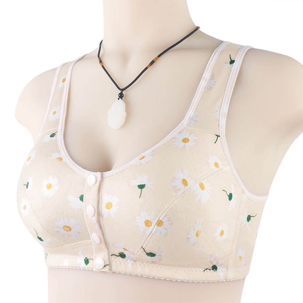 WILLBEST Brasier Ropa Interior Sexy Informal Con Estampados Y Hebilla Frontal Para Mujer, Sin Aros, De Encaje, Talla Grande