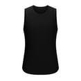 thumbnail image 5 of Sakmal Black Summer Tank Tops for Men Black Scoop Neck Stringer Solid Ribbed Camisole Workout Sleeveless Shirts for Men, 5 of 5