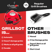 Grillbot Automatic Grill Cleaning Robot with 3 Powerful Nylon Grill Brushes and Carry Case (Red)
