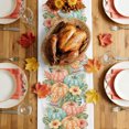 thumbnail image 4 of Fall Pumpkin Cotton Linen Rectangle Table Runners 13"x48", Thanksgiving Tropical Botanical Floral Watercolor Coffee Table Runner Dresser Scarves Table Runners for Wedding Party Banquet Dinner Decor, 4 of 8