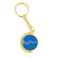 thumbnail image 1 of Azul movg musica 5-le personal Anillo de oro de metal llavero llavero, 1 of 3