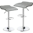 thumbnail image 5 of HOMEKOKO Bar Stools Set of 2 Square Backless Adjustable Bar Stools Swivel Bar Stool(Light Grey), 5 of 7