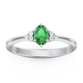 thumbnail image 2 of Birthstone Oval Ring with Shoulder Accents - Emerald (May), 2 of 5