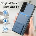 thumbnail image 5 of Allytech Card Holder Back Cover Case for Samsung Galaxy S22 Plus, PU Leather TPU Hybrid Kickstand Anti-Scratch Shockproof Slim Vintage Phone Case for Galaxy S22 Plus, Blue, 5 of 8