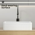 thumbnail image 3 of 19.69" Rectangular Ceramic Vessel Sink - Milk White Above Counter Bathroom Vanity Sink, Deep Basin with Splash-Free Design, Modern Porcelain Art Basin, 3 of 7