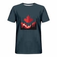 thumbnail image 3 of Weiqiqre T-Shirts pour Homme Drapeau Canadien Col Rond Chandail Doux Manches Courtes Blouses Col Rond, 3 of 3