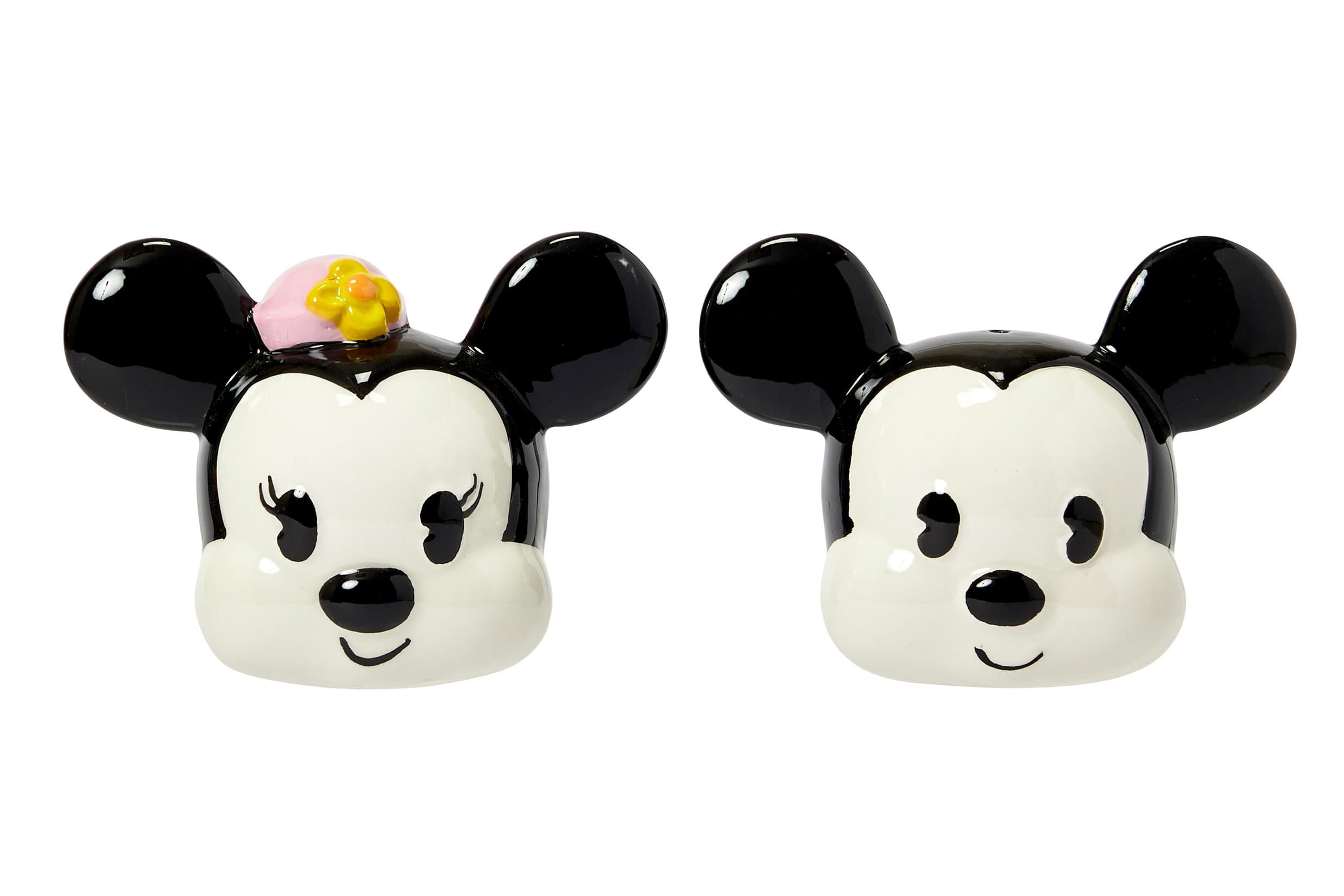 Easy to Fill Glossy Finish Ceramic Minnie and Mickey Mouse Salt and Pepper Shakers Disney Salt and Pepper Shakers Set Red/Black Perfect for Any Tabletop 
