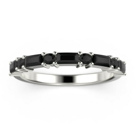 Radhe black diamond moissanite Band 10k White Gold