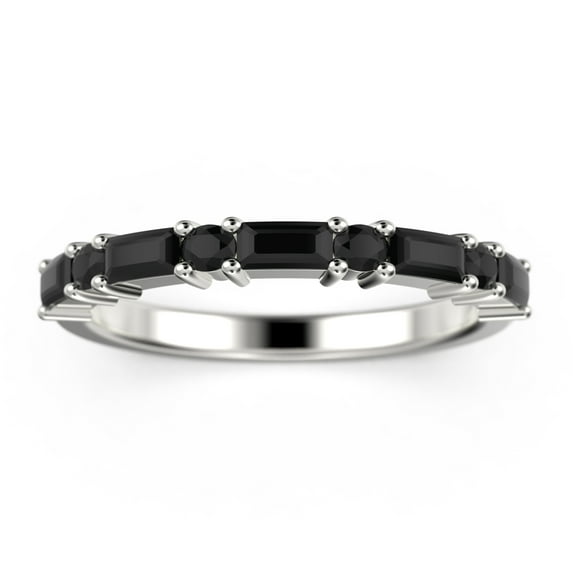 Radhe black diamond moissanite Band 10k White Gold
