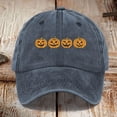 thumbnail image 2 of Halloween Baseball Cap LSQii Fashion Cute Pumpkin Embroidered Halloween Baseball Cap for Women Men Holiday Party Dress Up Fanny Gift Multiple Colors Available ,Blue, 2 of 3