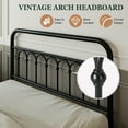 thumbnail image 6 of Amolife Full Bed Frame, Metal Platform Bed with Vintage Curved Iron-Art Headboard, Easy Assembly, Black, 6 of 7