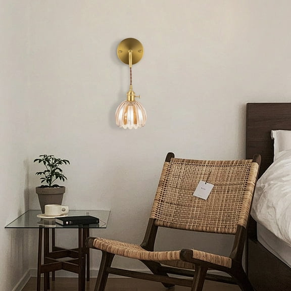 Gold, Tawny Floral Wall Lamp Flower Shape Vintage Wall Sconce, Flower Wall Lamp, Wall Mounted Lamp 85-265V