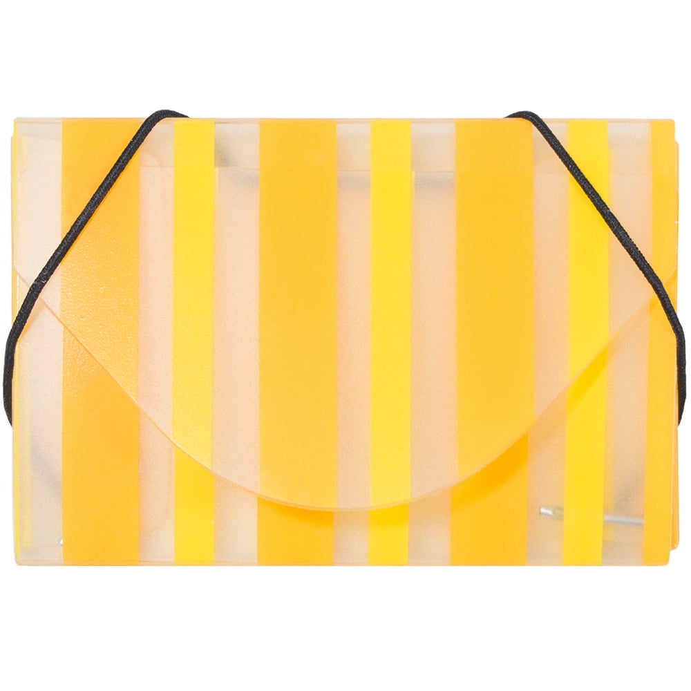 JAM Plastic Business Card Holder Case, 1/Pack, Yellow & Orange Stripe