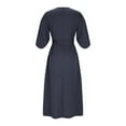 thumbnail image 3 of Gfyviroh Women's Casual Dresses Fall 3/4 Sleeve Belted Maxi Dresses Comfortable Plus Size Crew Neck Dress, 3 of 4