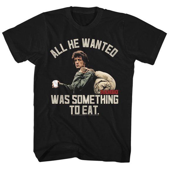 Rambo Something To Eat Black Adult T-Shirt 2Xlt