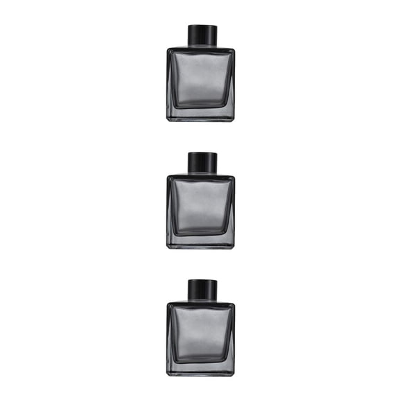 Juego de difusor de aromaterapia Bearachild vidrio cuadrado reciclable 200 ml gris humo