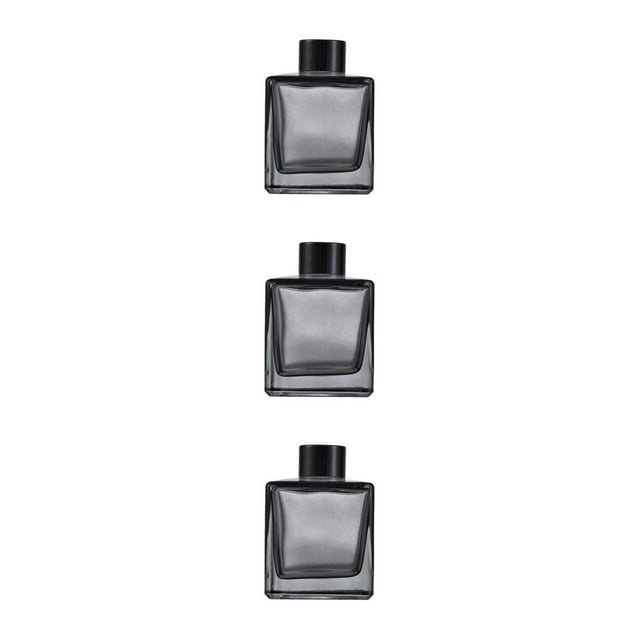 Juego de difusor de aromaterapia Bearachild vidrio cuadrado reciclable 200 ml gris humo