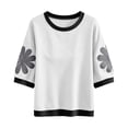 thumbnail image 5 of Wensltd Women Sweatshirt Round Neck Three Quarter Sleeve Soft Pullover Casual Loose Fit Tops, 5 of 8