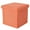 Orange W/ No Handle, variant on Folding Storage Ottoman Cube Space-Saving Storage Toy Box Foot Rest Stool Seat 11.8"