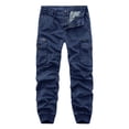 thumbnail image 4 of Blmnix Low Rise Men Pants Travel Pants Cargo Baggy Fishing Pants Pant Blue Taper Cropped Summer Pants,XL, 4 of 5