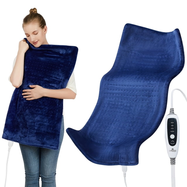 SNNROO 33”x17” Electric Heating Pad 2-Hour Auto Shut-Off 4 Temperature Settings Machine Washable